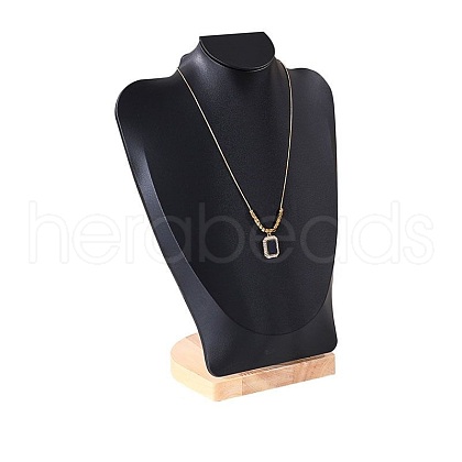 Bust Shaped PU Leather Jewelry Necklace Display Stands ODIS-B002-02B-04-1