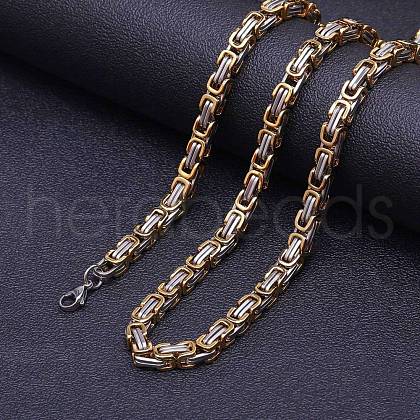 Stainless Steel Byzantine Chains Necklaces for Men FS-WG56795-82-1