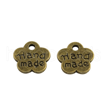 Tibetan Style Alloy Flower Charms TIBEP-Q040-003AB-NR-1