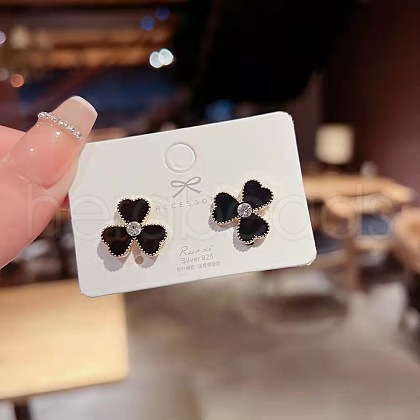 Alloy Rhinestone Stud Earrings FS-WGE0AD6-04-1