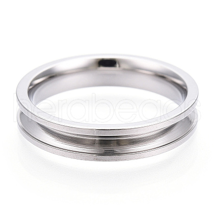 201 Stainless Steel Grooved Finger Ring Settings STAS-WH0039-11C-P-1