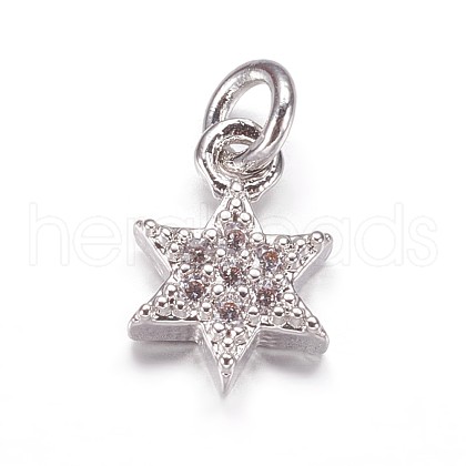 Brass Micro Pave Cubic Zirconia Pendants ZIRC-K070-41P-1