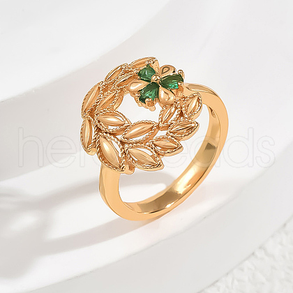 Brass Pave Cubic Zirconia Finger Rings for Women SB6672-5-1