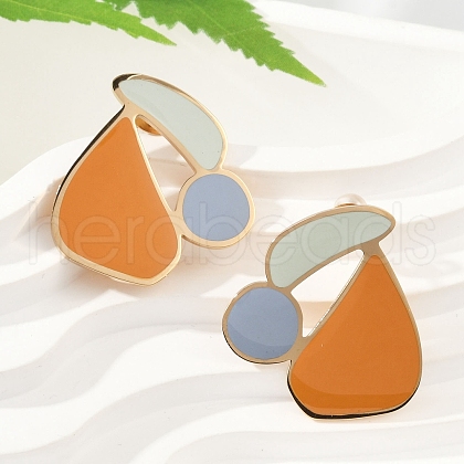 304 Stainless Steel Enamel Stud Earrings EJEW-Z089-24G-1