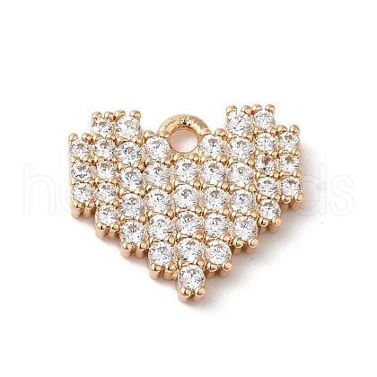 Brass Micro Pave Clear Cubic Zirconia Pendants KK-C062-077G-1