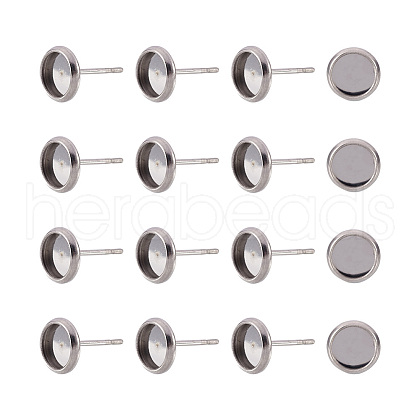 100Pcs 304 Stainless Steel Stud Earrings Findings STAS-TAG0001-16-1
