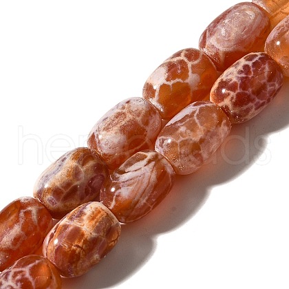 Natural Fire Crackle Agate(Dyed & Heated) Beads Strands G-H091-C03-01-1