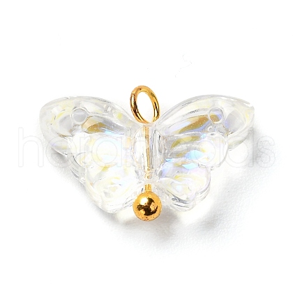 Electroplate Transparent Glass Pendants PALLOY-JF00903-1