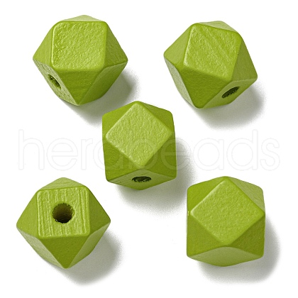 Printed Wood European Beads WOOD-G022-34-1