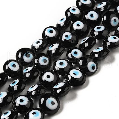 Handmade Evil Eye Lampwork Beads Strands LAMP-E030-03B-1