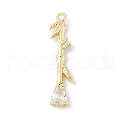 Brass Micro Pave Cubic Zirconia Pendants KK-M326-13B-G-1