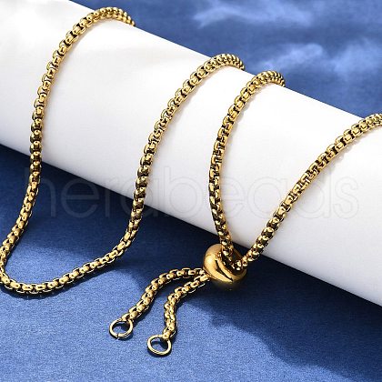 Ion Plating(IP) Adjustable 304 Stainless Steel Slider Necklaces NJEW-L156-002B-G-1