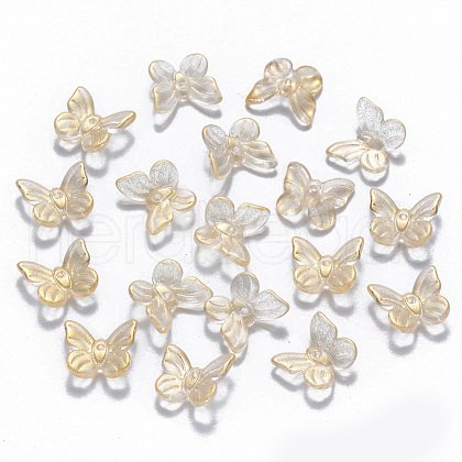 Transparent Spray Painted Glass Charms GLAA-T016-21C-1