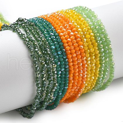 Electroplate Glass Beads Strands EGLA-XCP0001-14-1