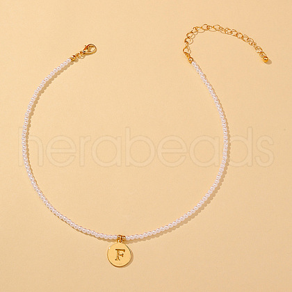 Round Plastic Pearl Beaded Necklaces FS-WG7BB5B-06-1