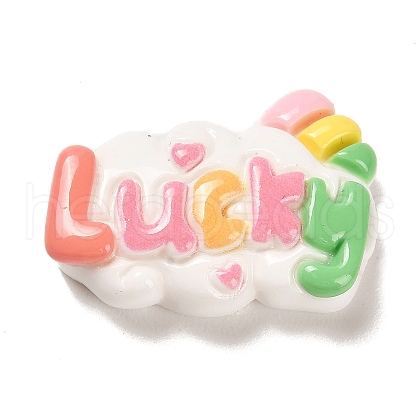 Opaque Resin Lucky Decoden Cabochons CRES-P032-A09-1