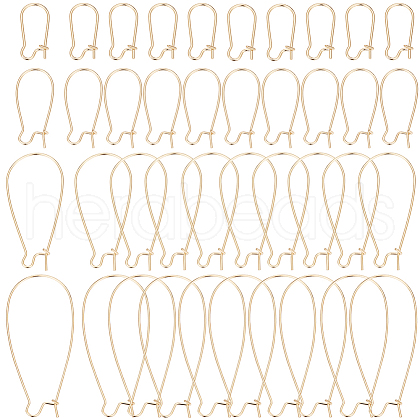 Beebeecraft 40Pcs 4 Styles Brass Hoop Earring Findings FIND-BBC0003-29-1