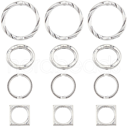 SUNNYCLUE 80Pcs 4 Styles Zinc Alloy Bead Frame FIND-SC0008-85-1