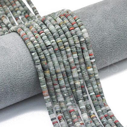 Natural African Bloodstone Beads Strands G-P575-B11-4x1mm-1