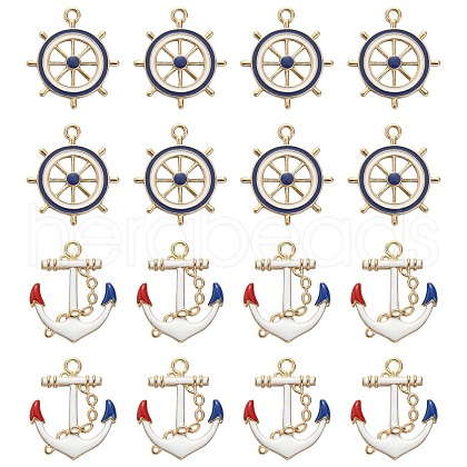 40Pcs 2 Styles Alloy Enamel Pendants ENAM-CJ0003-70-1