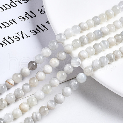 Natural White Moonstone Beads Strands G-N328-51A-01-1