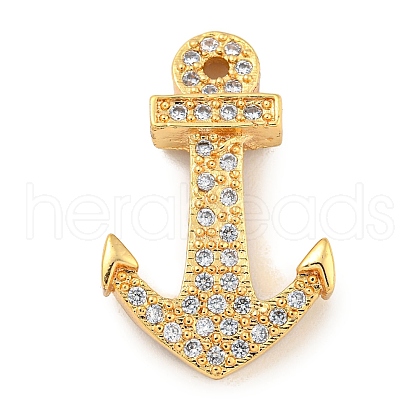 Brass Micro Pave Clear Cubic Zirconia Pendants KK-G493-01G-01-1