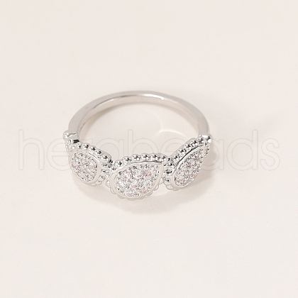 Exquisite Teardrop Brass Micro Pave Clear Cubic Zirconia Finger Rings for Women XH4906-2-1