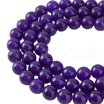 HOBBIESAY 3 Strands Natural Amethyst Round Beads Strands G-HY0001-23-1