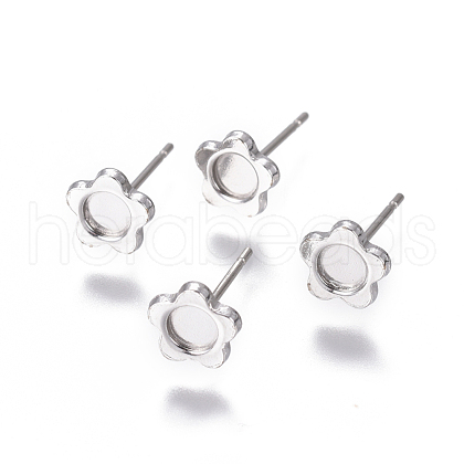 304 Stainless Steel Ear Stud Components STAS-F222-046-1