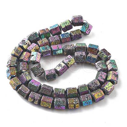 Electroplated Natural Lava Rock Beads Strands G-A251-A01-01A-1
