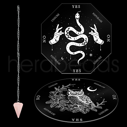 CRASPIRE DIY Pendulum Board Dowsing Divination Making Kit DIY-CP0007-28D-1