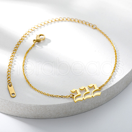 201 Stainless Steel Figure Link Chain Anklets for Women FS-WG978BB-01-1