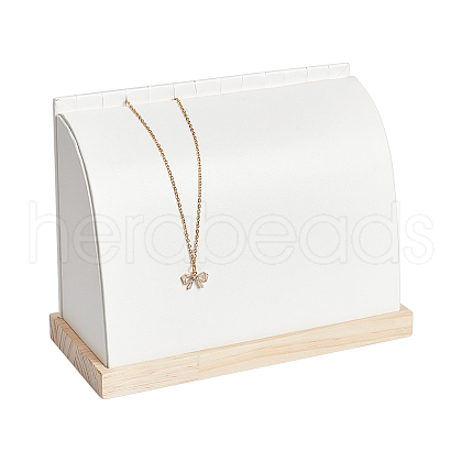 PU Imitation Leather Necklace Stands NDIS-WH0006-19A-1