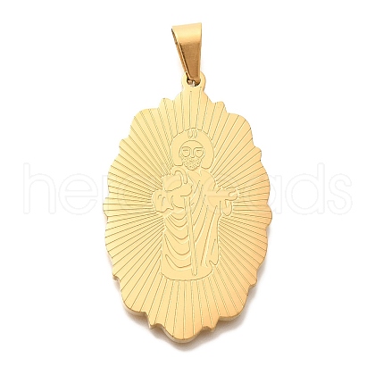 PVD Vacuum Plating 304 Stainless Steel Pendants STAS-U035-43G-02-1