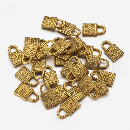 Tibetan Style Alloy Padlock Charms GLF0090Y-NF-1