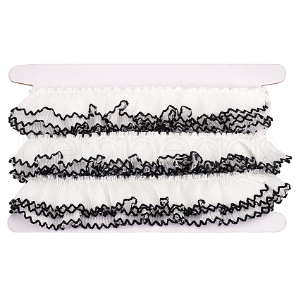 MAYJOYDIY US 5M Polyester Pleated Lace Ribbon OCOR-MA0001-12A-1