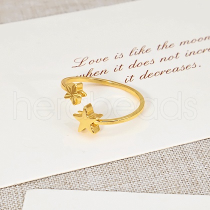 Brass Adjustable Cuff Open Rings for Women WG6655-1-1