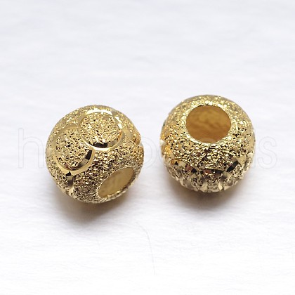 Real 18K Gold Plated Rondelle 925 Sterling Silver Textured Beads STER-M101-02-8mm-1