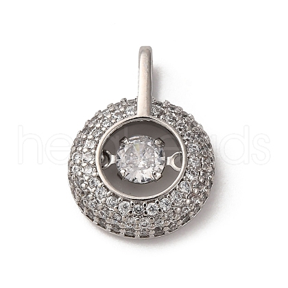 Brass Micro Pave Cubic Zirconia Pendants KK-Q070-01D-P-1