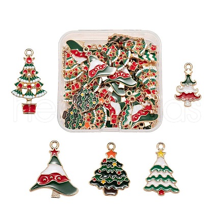 50Pcs 5 Style Alloy Enamel Pendants ENAM-LS0001-46-RS-1