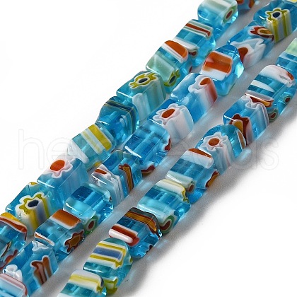 Handmade Millefiori Glass Beads Strands LAMP-F026-01B-1