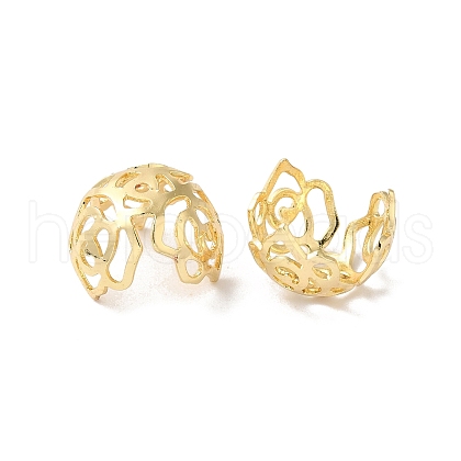 Rack Plating Brass Flower Bead Caps KK-K381-02G-02-1