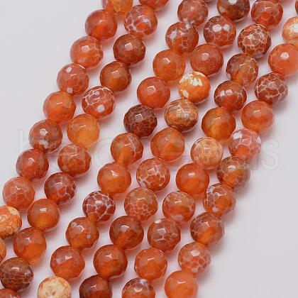 Natural Fire Crackle Agate Bead Strands G-K166-07F-8mm-10-1