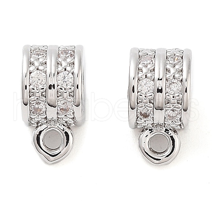 Brass Micro Pave Clear Cubic Zirconia Charms KK-U028-17P-1