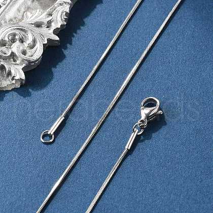 Non-Tarnish 304 Stainless Steel Snake Chains Necklaces X-STAS-F094-24P-1