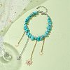 Synthetic Turquoise Chip Beaded Bracelets AJEW-JB01221-2