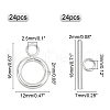 Unicraftale 304 Stainless Steel Toggle Clasps STAS-UN0016-44S-2