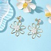 Brass with Glass Dangle Earrings for Women EJEW-JE05902-2