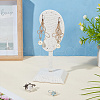 Ear Shaped Line & Wood Earrings Display Stands ODIS-WH0061-66-4
