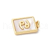 Brass Pave Natural White Shell Pendants KK-S522-09G-I-3